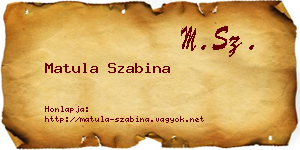 Matula Szabina névjegykártya