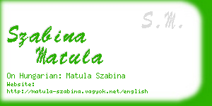 szabina matula business card